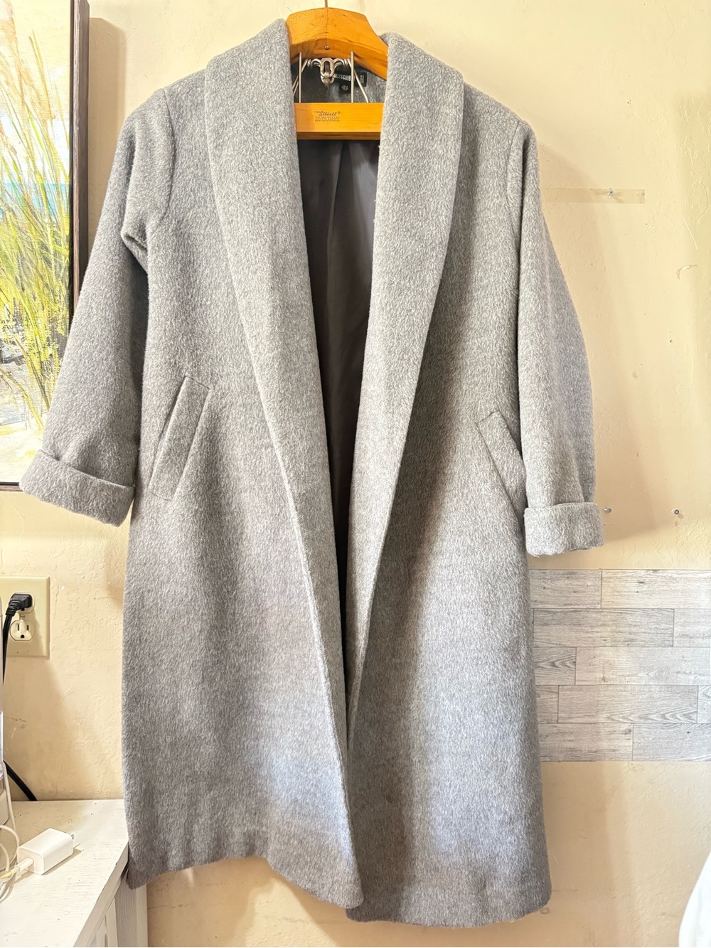 Missguided Plus Gray Shawl Collar Trench Coat